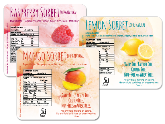 A variety of fruit is shown on the label.