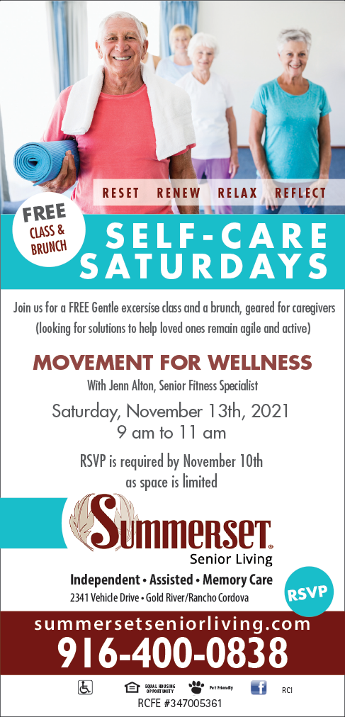A flyer for self care saturdays with information about the event.